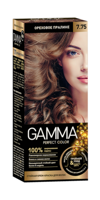 Краска для волос "GAMMA Perfect color" ореховое пралине, 7.75