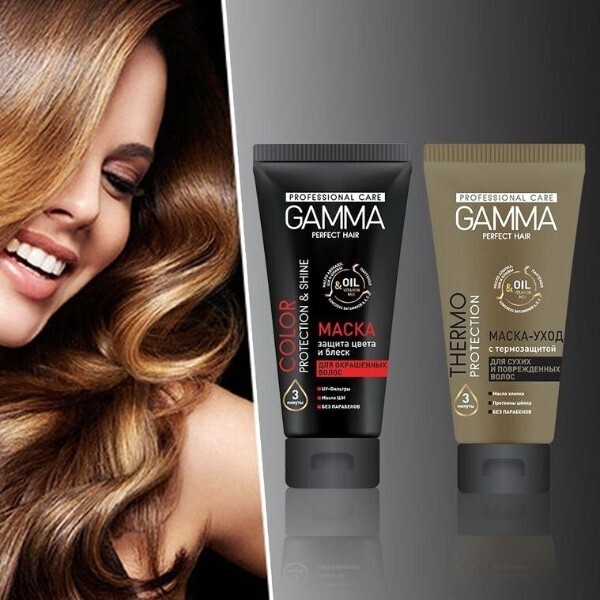 Набор со скидкой - для сухих и повреждённых волос GAMMA Perfect Hair с термозащитой