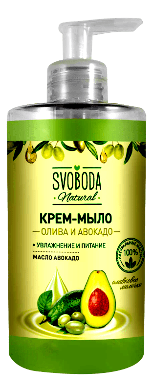 Жидкое крем-мыло SVOBODA Natural олива и авокадо, 430мл