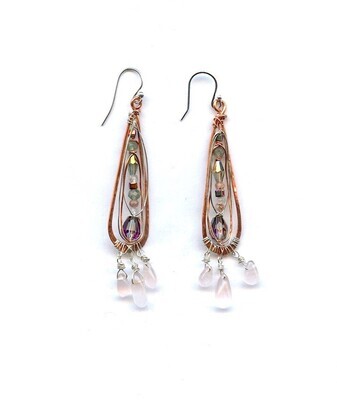 ABAM Rose Quartz Cascade Earrings #E79190