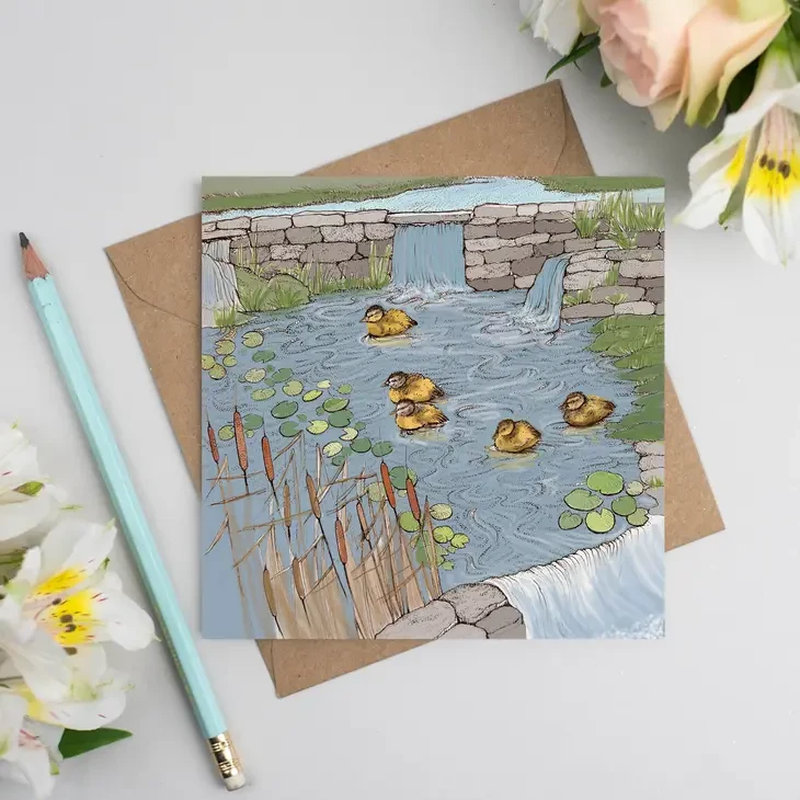 Duckings on a Pond Greeting Card