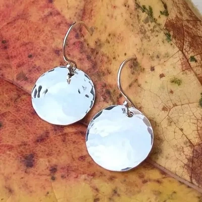 Dots Hammered Sterling Silver Earrings