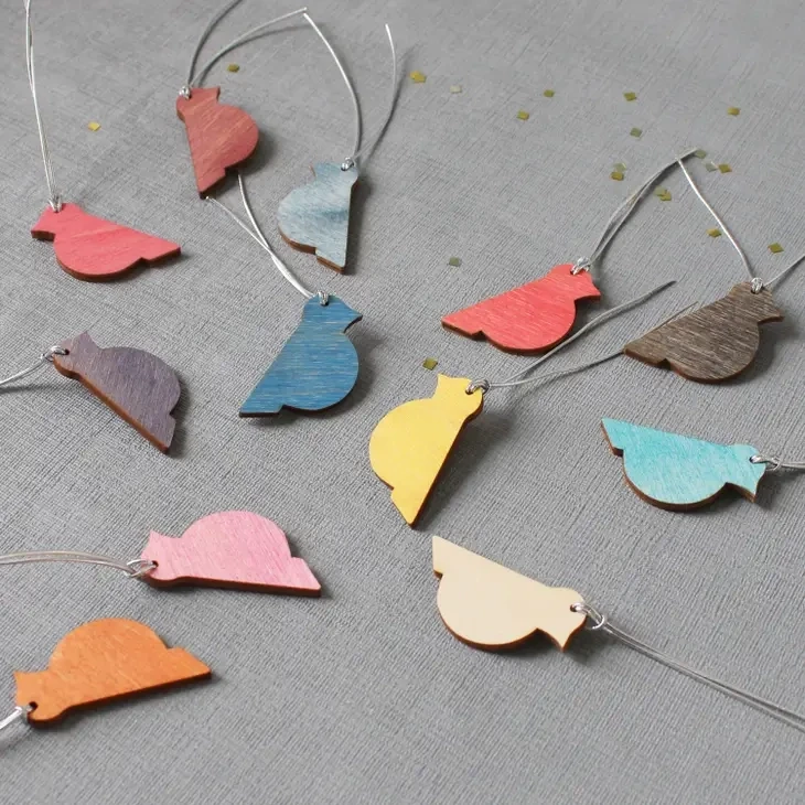 Bird Decorations for Christmas Tree - Set Of 12