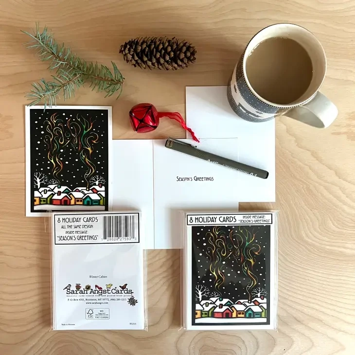 Winter Cabin Packaged Christmas Cards