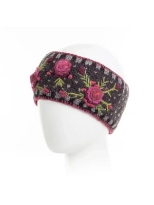 Aubrey - Women's Wool Knit Headband - Charcoal