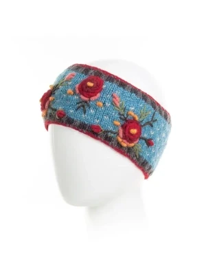 Aubrey - Women's Wool Knit Headband - Light Blue