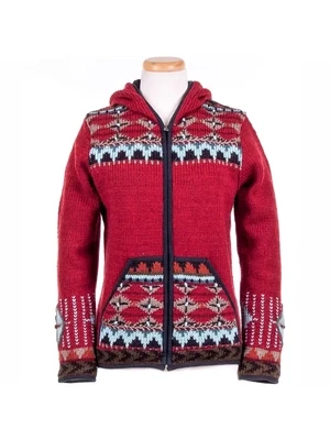 Dakotah - Women's Wool Knit Hooded Sweater - Red