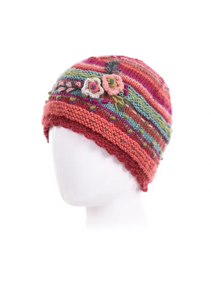 Lassen - Women's Wool Knit Beanie - Goji Berry