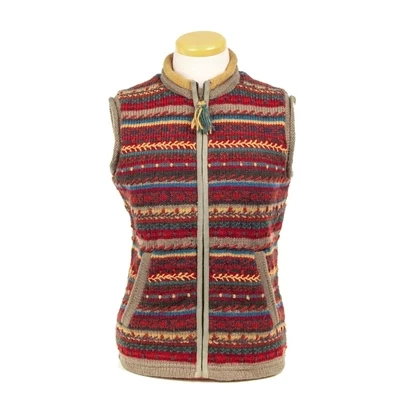 Lopika - Women's Wool Knit Vest - Rust