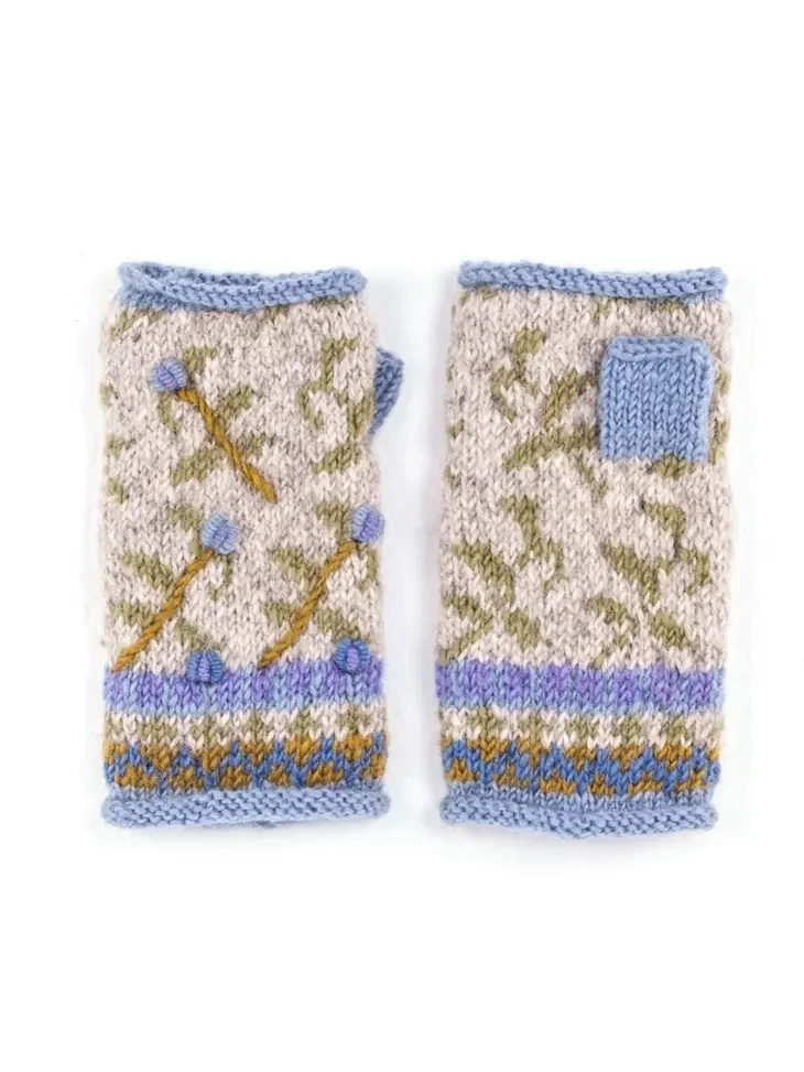 Verbier - Women's Wool Knit Handwarmers - Light Natural