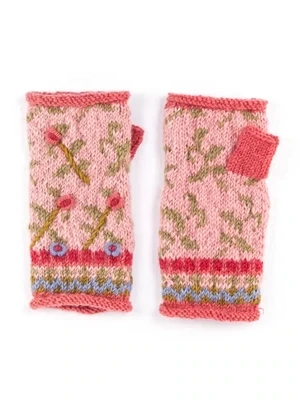 Verbier - Women's Wool Knit Handwarmers - Begonia