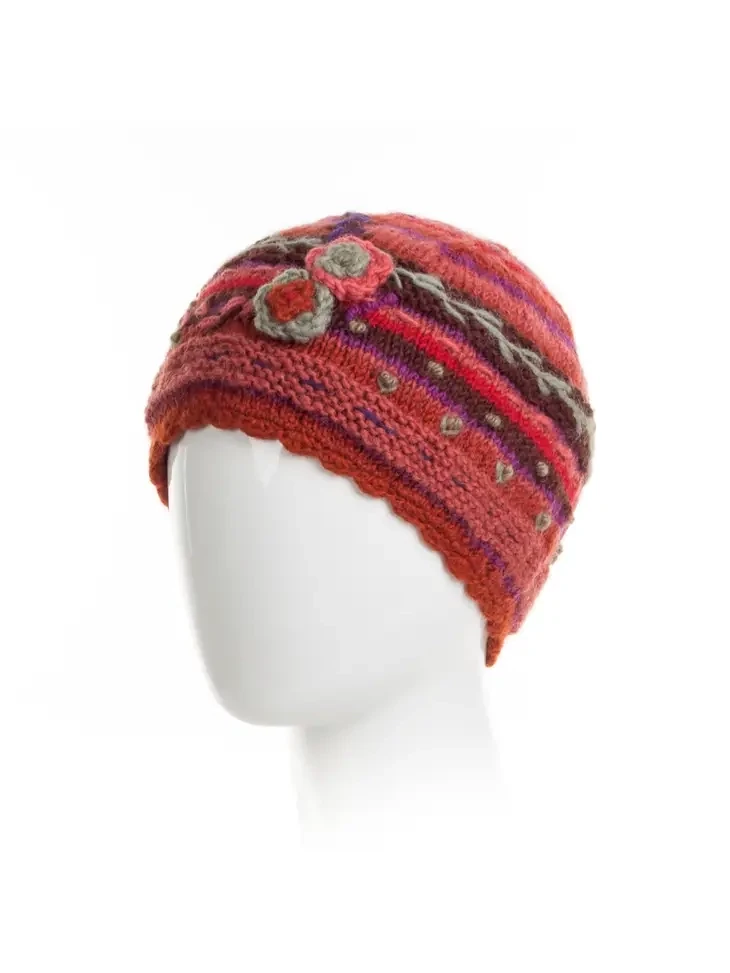 Lassen - Women's Wool Knit Beanie - Rust