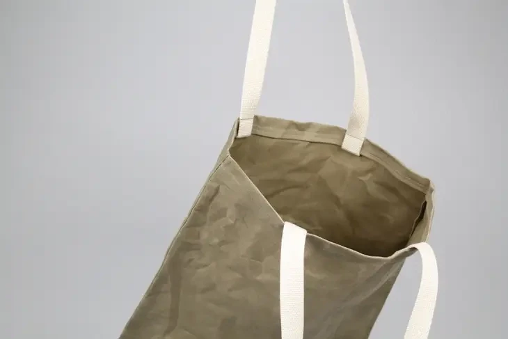 Waxed Standard Tote - Moss Green with Natural