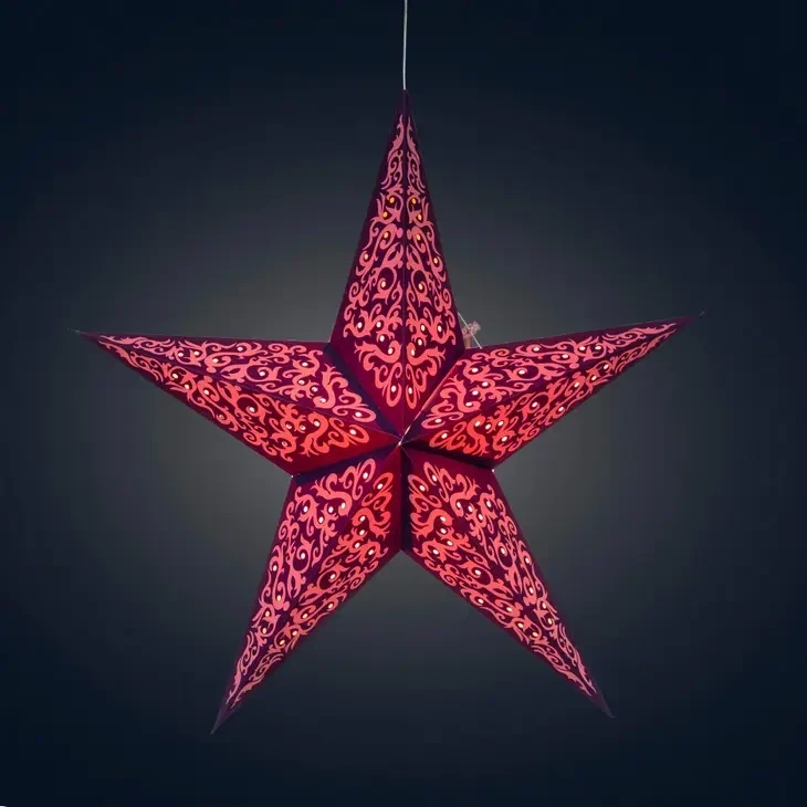 Mirage 5 Point 24 Inch Purple Paper Star Lantern Light