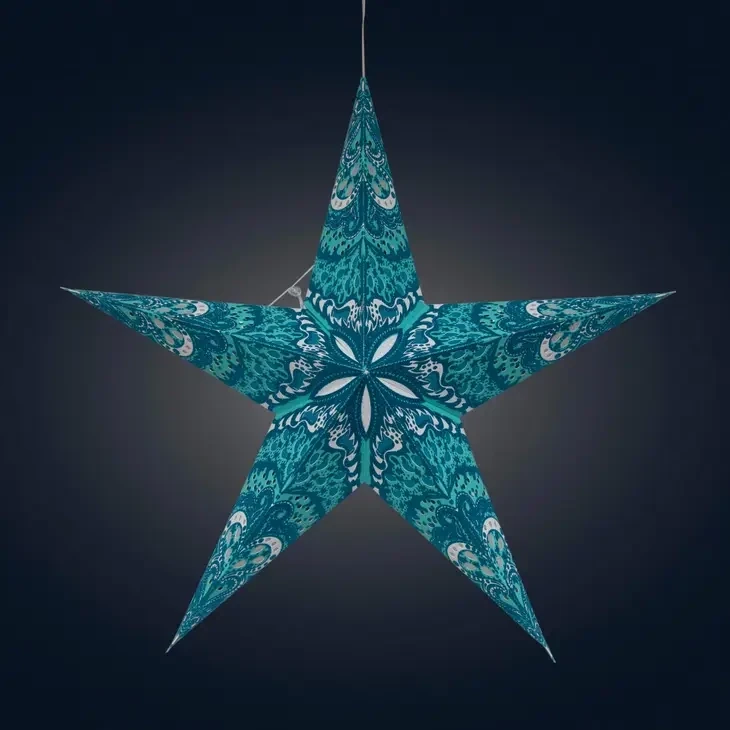 Varsha 5 Pointer 24 Aqua Paper Star Lantern Light