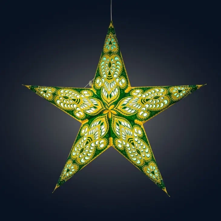 Phoenix 5 Pointer 24 Inch Yellow Paper Star Lantern Light