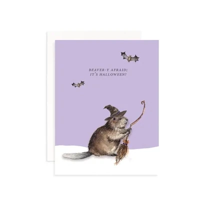 Beaver-y Afraid! It's Halloween Greeting Card