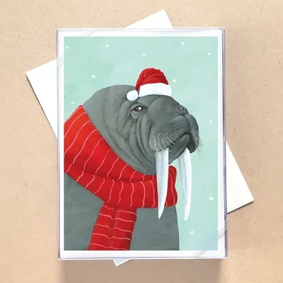 PORTRAIT WALRUS BOXED HOLIDAY CARDS - Set of 12