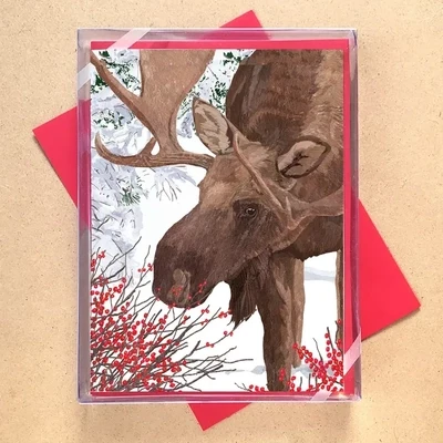 MOOSE AND BERRIES BOXED HOLIDAY CARDS - Set of 10