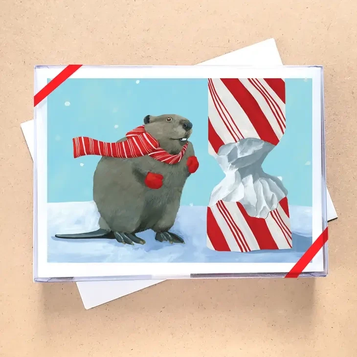 BEAVER BOXED HOLIDAY CARDS - 12 Cards