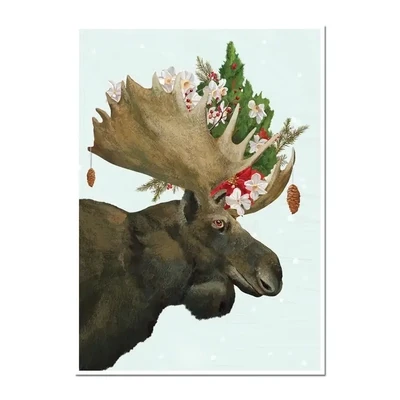 MOOSE BOUQUET HOLIDAY CARD