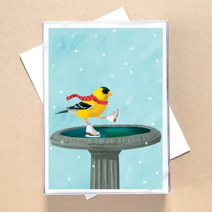 GOLDFINCH SKATES BOXED HOLIDAY CARDS - Set of 12