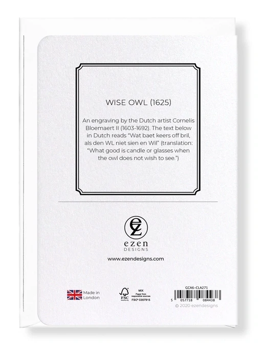 WISE OWL - 1625 - Greeting Card