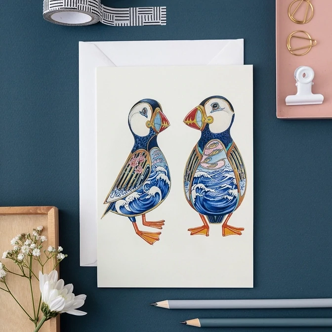 Puffins - Greeting Card