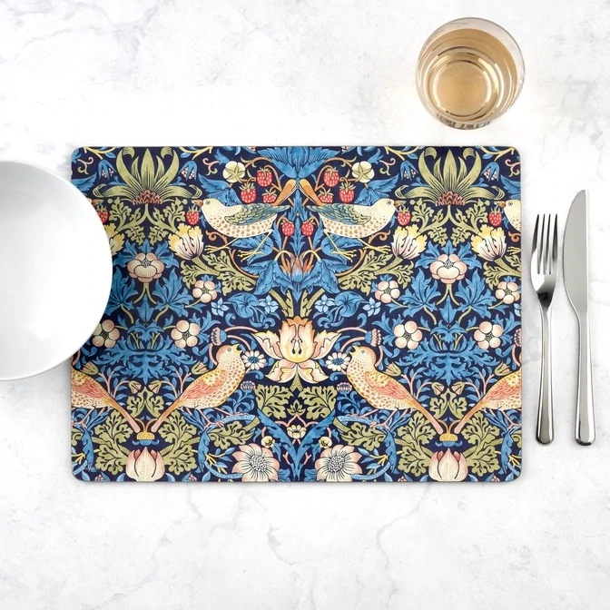 William Morris Strawberry Thief Placemats Set of 4 - Blue