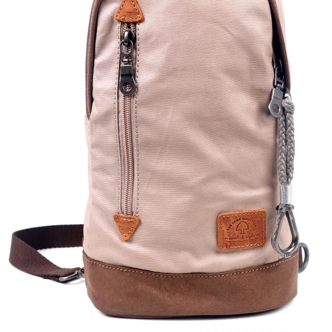 Urban Light Coated Canvas Sling Bag - Beige