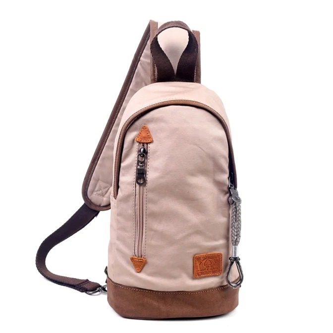 Urban Light Coated Canvas Sling Bag - Beige