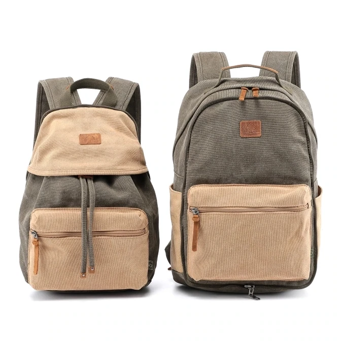 Trail and Tree Double Backpack - Army Green & Khaki Trail and Tree Double Backpack - Army Green & Khaki