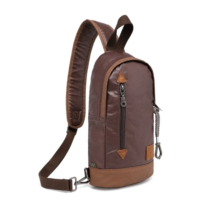Urban Light Coated Canvas Sling Bag - Brown