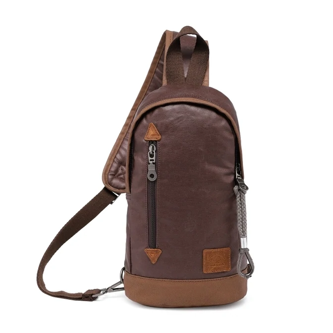 Urban Light Coated Canvas Sling Bag - Brown