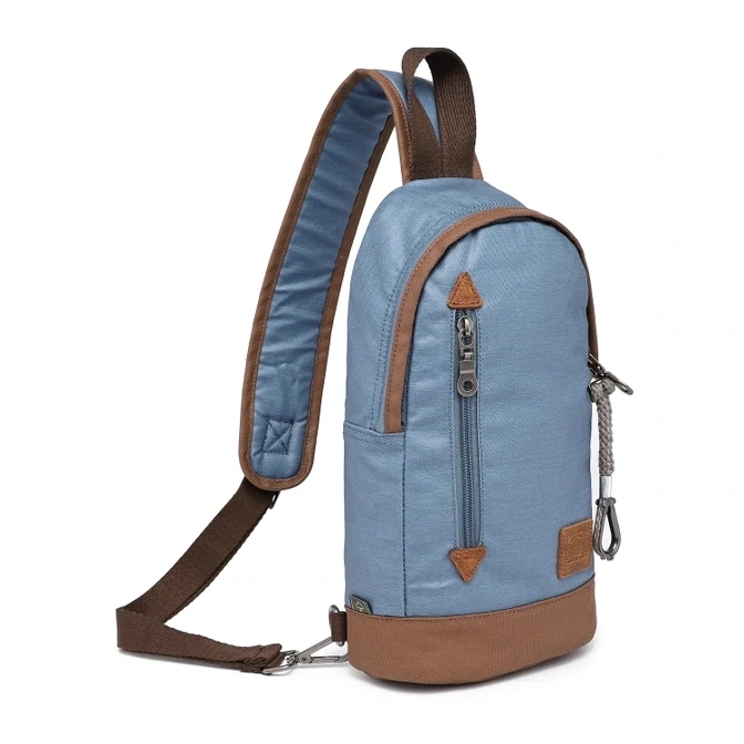Urban Light Coated Canvas Sling Bag - Denim Blue