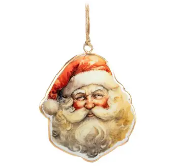 Happy Santa Face Ornament
