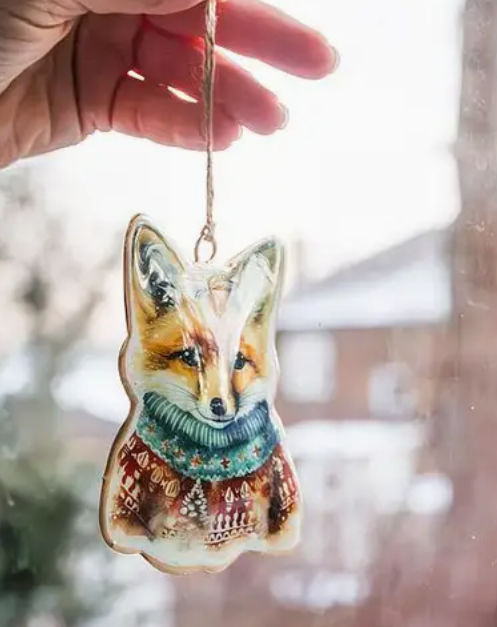 Fox in Red Sweater Ornament