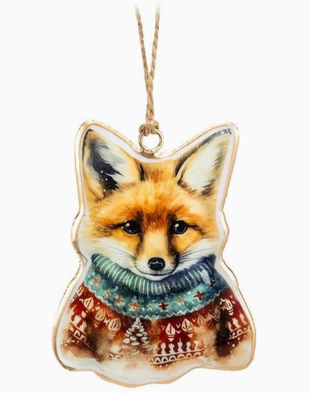 Fox in Red Sweater Ornament
