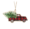 Plaid Truck & Tree Ornament