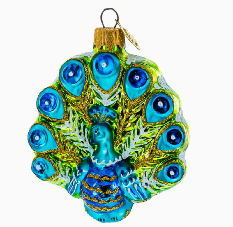 Peacock Glass Ornament
