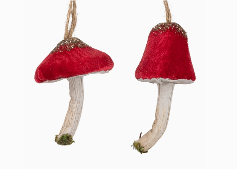 Velvet Mushroom Ornament