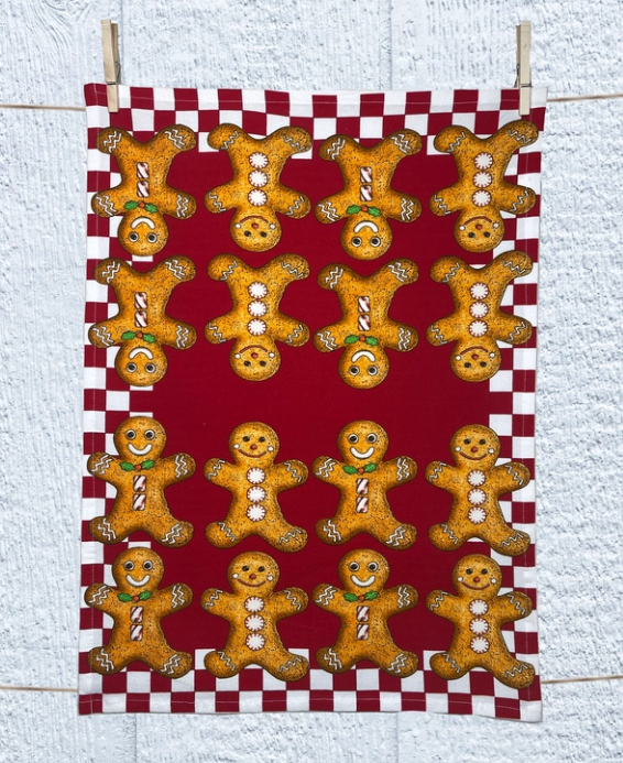 Gingerbread Checkered Kitchen Towel