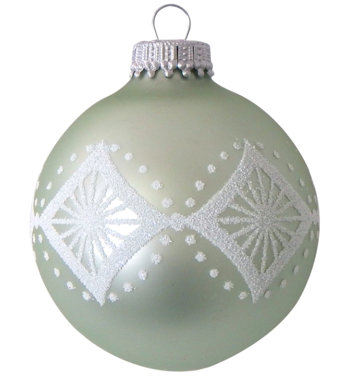 Box of 4 Beach Glass Velvet Ball Ornaments