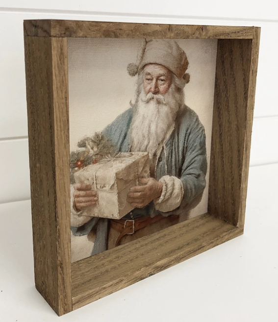 Vintage Old St. Nicholas Framed Canvas Print
