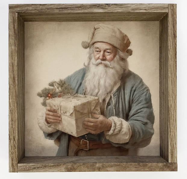 Vintage Old St. Nicholas Framed Canvas Print 