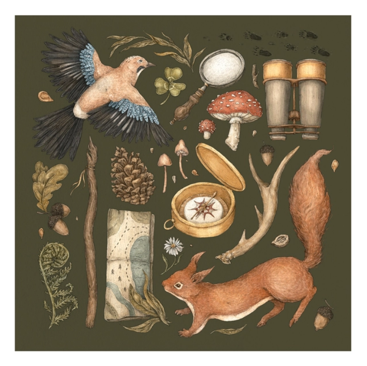 Walk in the Woods 10" x 10" Print