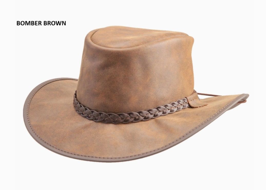 Crushable Leather Outback Hat