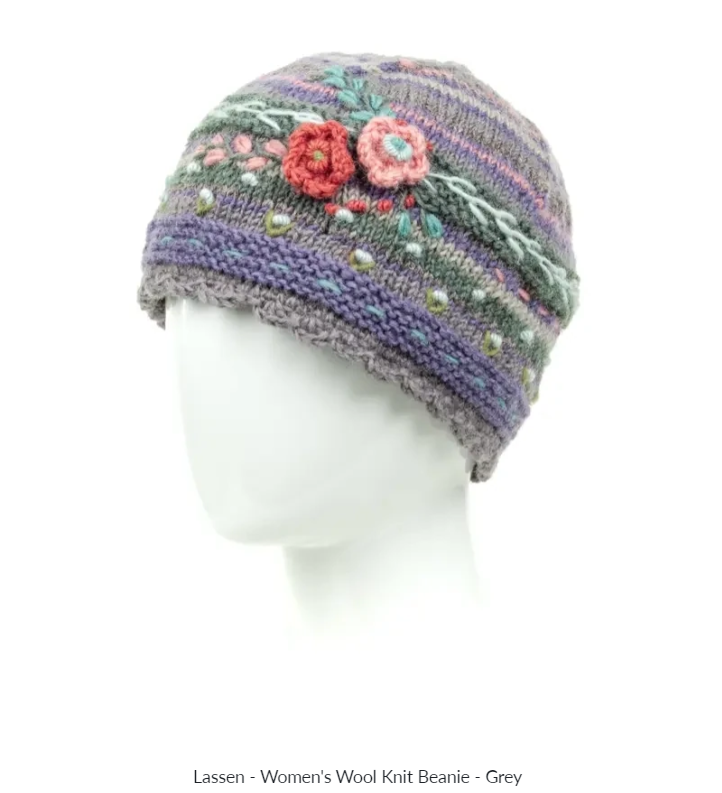 Grey Lassen Wool Knit Beanie