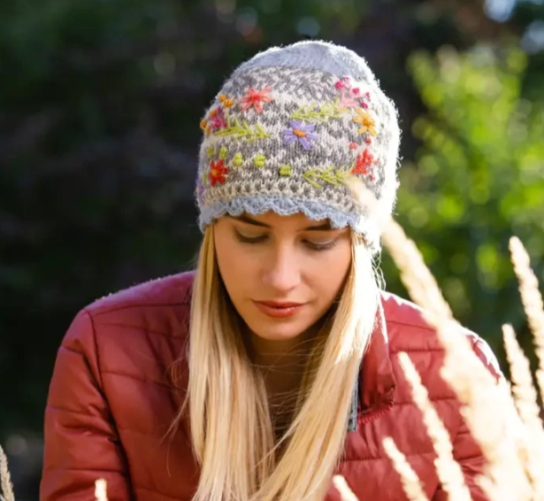 Light Natural Sadie Wool Knit Beanie