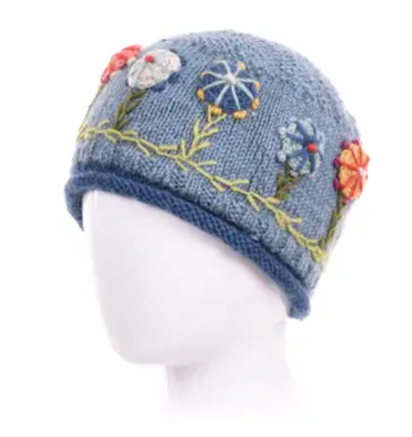 Light Blue Maya Wool Knit Beanie